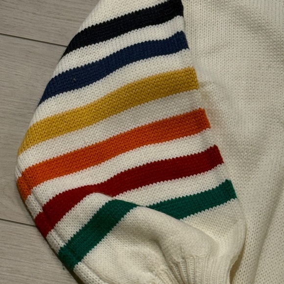 Striped Sleeve Open Front Cardigan - Picture 2 of 4